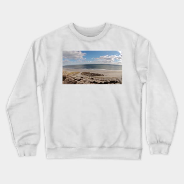 Ocean City NJ Beach Crewneck Sweatshirt by PugDronePhotos